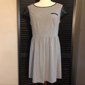 Kensie | Faux Leather Trim Short Sleeved Dress